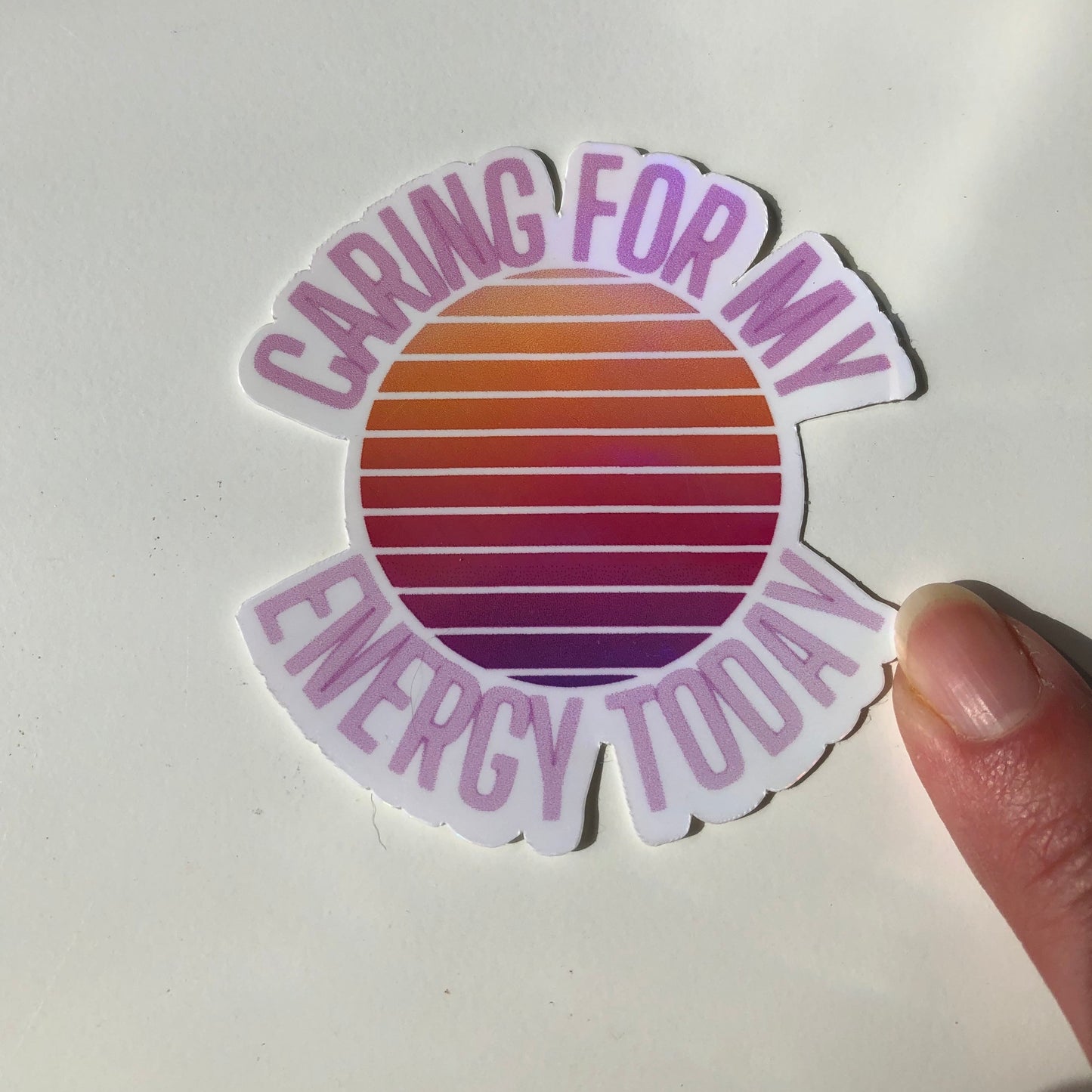 Caring for My Energy Sunset Sticker